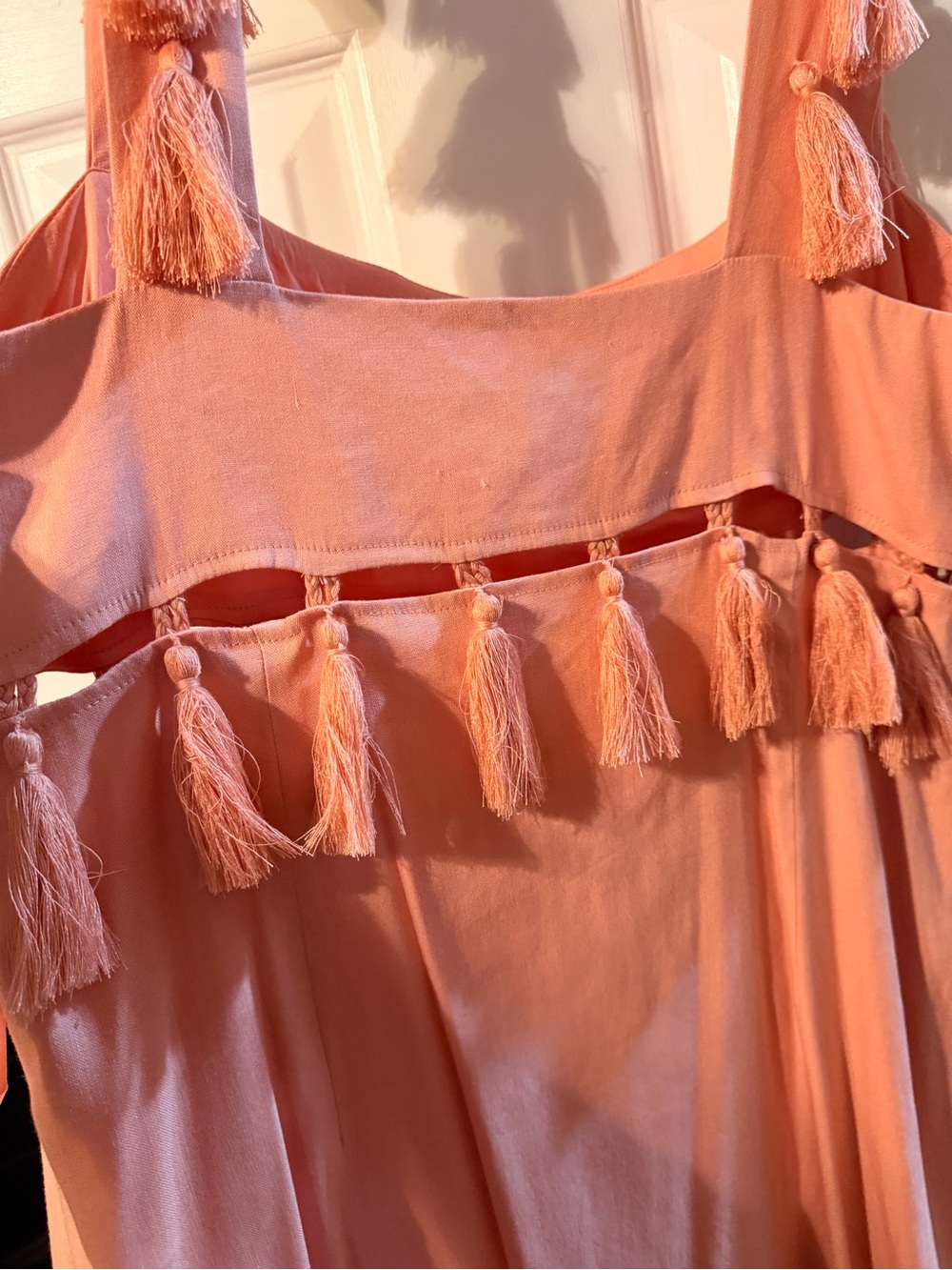 ANTONIO MELANI Peach Tassel Off-Shoulder Maxi Dress - Picture 3 of 9